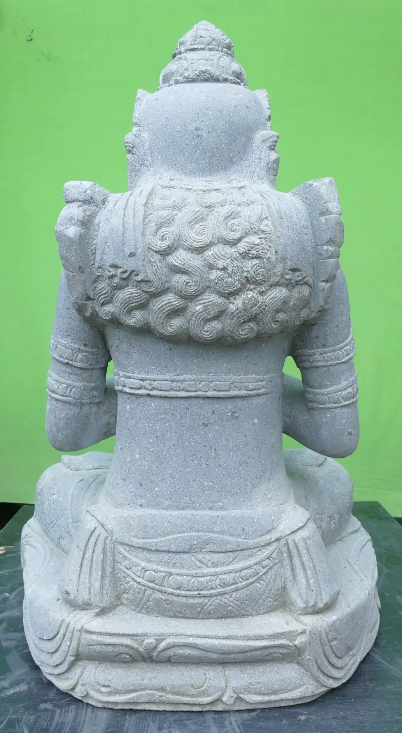  Product image 8 of the product “Seated Dewi Sri made of Riverstone in Dharmachakra gesture of wheel of the teaching of the Dharma, H. 80cm. ”